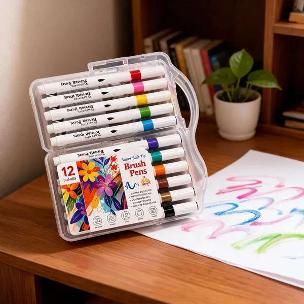 12_Shades_Soft_Tip_Brush_Pens_Set_For_Calligraphy_And_Art