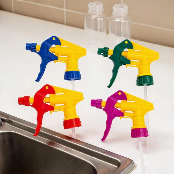 Multicolor_Heavy_Plastic_Trigger_Spray_Pump_Heads_Set_Of_4_-_Pack_Of_2