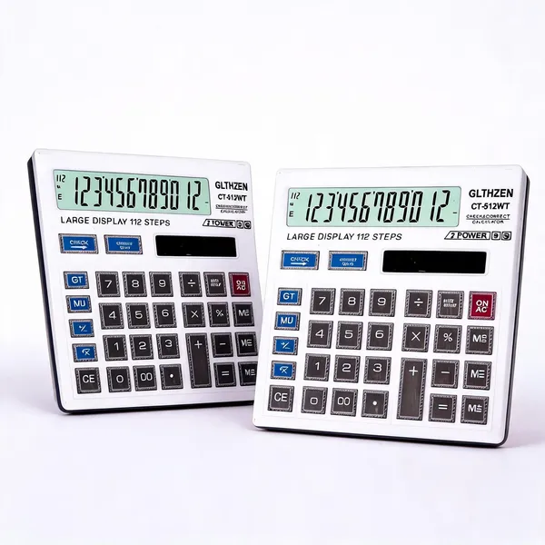 White_Dual_Power_Large_Display_Check_Correct_Desktop_Calculator_-_Pack_Of_2