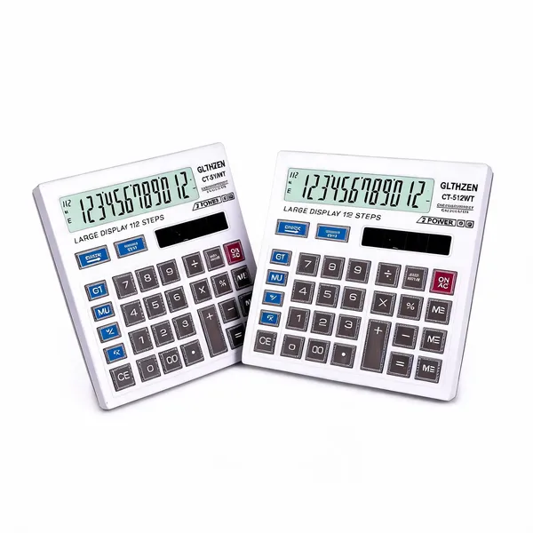 White_Dual_Power_Large_Display_Check_Correct_Desktop_Calculator_-_Pack_Of_2