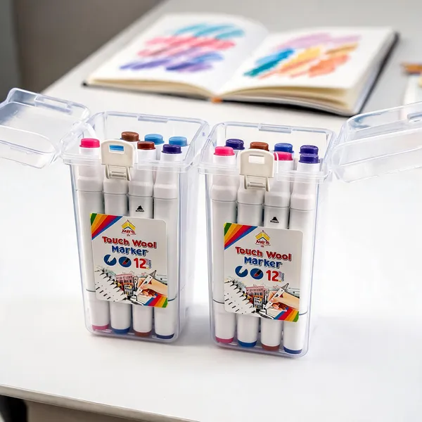 12_Shade_Dual_Tip_Chisel_Blendable_Marker_Set_-_Pack_Of_2