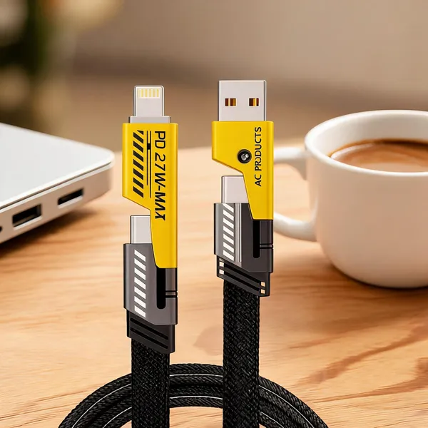 27W_Nylon_Braided_4-In-1_Fast_Charging_Usb_Cable_-_Pack_Of_2