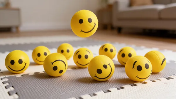 Everlite_Yellow_Smiley_Print_Foam_Bouncy_Balls_Set_Of_12