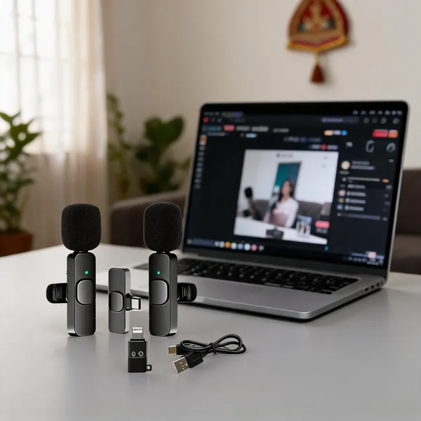 Everlite_K9_Black_Dual_Wireless_Lavalier_Microphone_With_Receiver