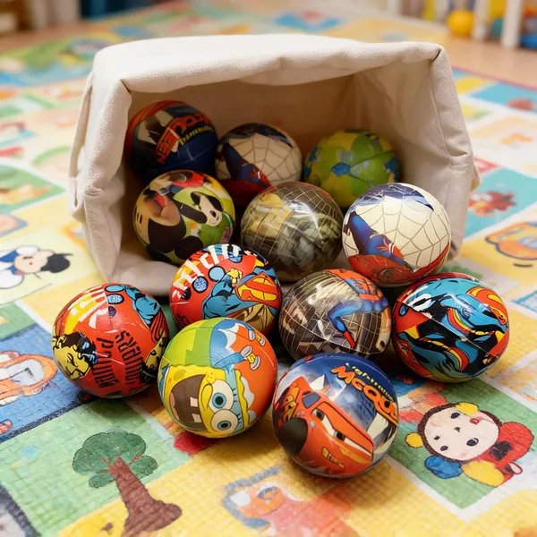Everlite_Multicolor_Cartoon_Print_Foam_Playballs_Set_Of_12