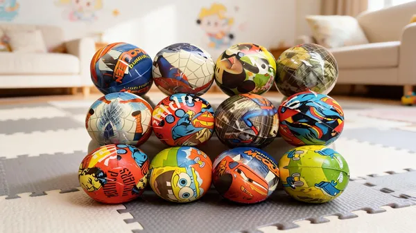 Everlite_Multicolor_Cartoon_Print_Foam_Playballs_Set_Of_12