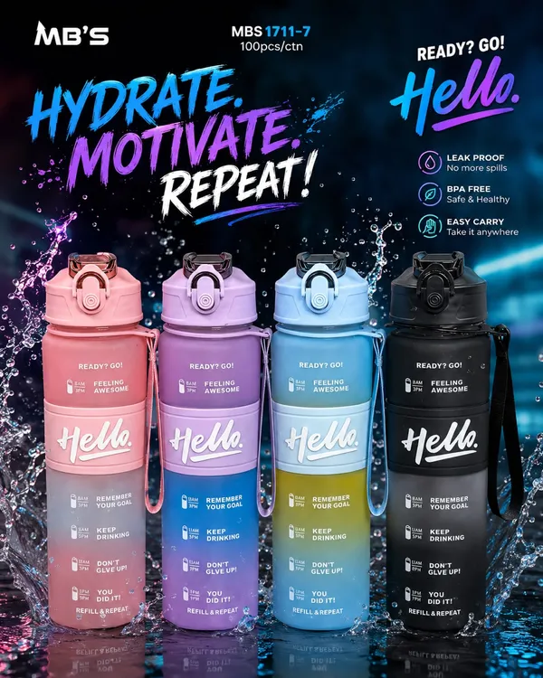 Plastic_Motivational_Time_Marked_Hello_Print_Water_Bottle