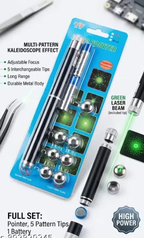 Black_And_Green_Metal_Laser_Pointer_With_5_Interchangeable_Kaleidoscope_Tips_Pack_Of_2