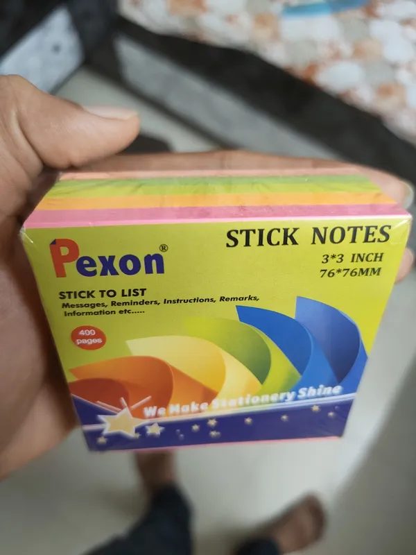 Everlite_Multicolor_Sticky_Notes_3X3_Inch_400_Sheets_Pack_Of_2
