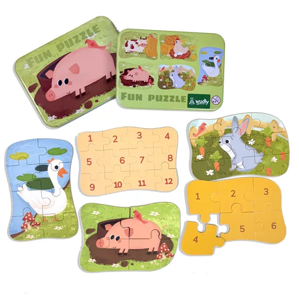 Wudly_Wooden_Progressive_Puzzle_Metal_Box_Land_creature-2(PIGGY)_Set_Of_5