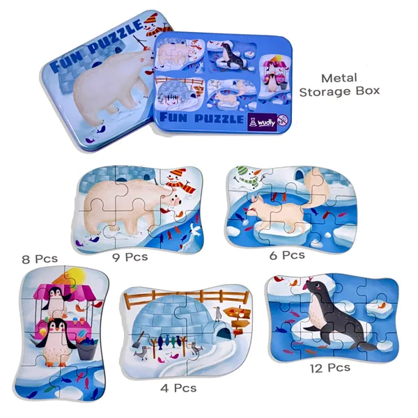 Wudly_Wooden_Progressive_Puzzle_Metal_Box_Polar_animal_Set_Of_5