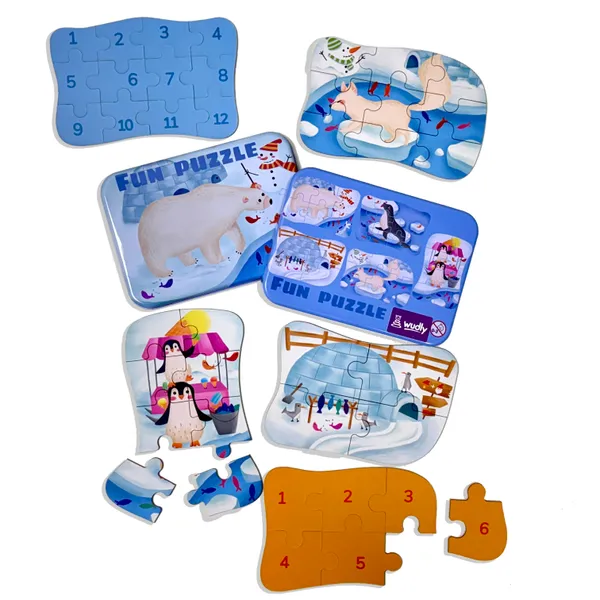 Wudly_Wooden_Progressive_Puzzle_Metal_Box_Polar_animal_Set_Of_5