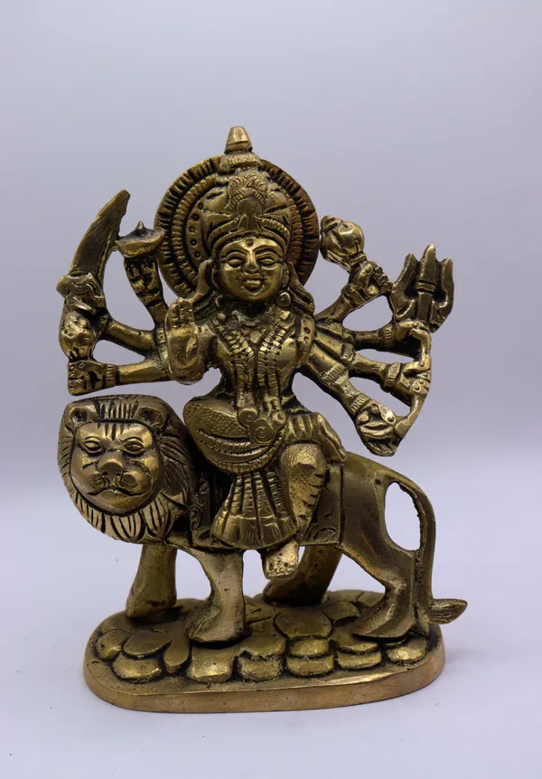 Brass_Goddess_Durga_On_Lion_Idol_Statue
