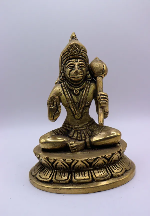 Brass_Seated_Lord_Hanuman_Idol_With_Gada_On_Lotus_Base