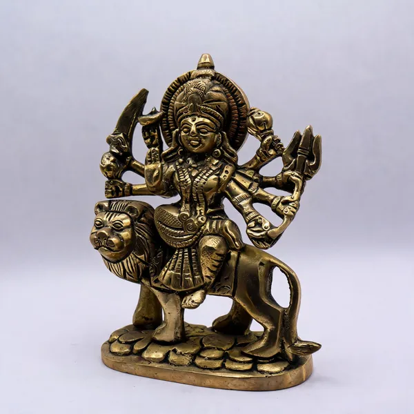 Brass_Goddess_Durga_On_Lion_Idol_Statue