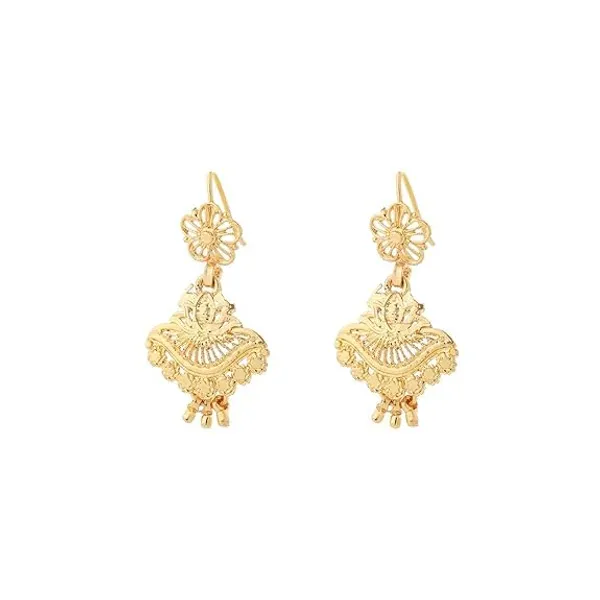 Elegant_Dangling_Earrings_For_Women_Traditional_Floral_Design_With_Hanging_Beads_Festive_Party_And_Wedding_Jewellery