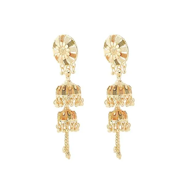 Traditional_Jhumka_Earrings_For_Women_Intricate_Dome_Design_With_Hanging_Beads_Ethnic_Indian_Jewelry_For_Weddings_Festivals_Parties_Special_Occasions