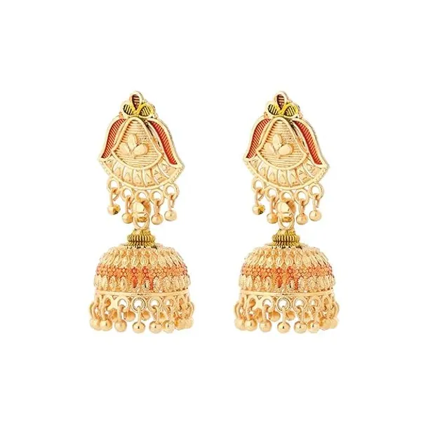 Elegant_Traditional_Indian_Jhumka_Earrings_With_Intricate_Bell_Design_And_Colorful_Accents_For_Women