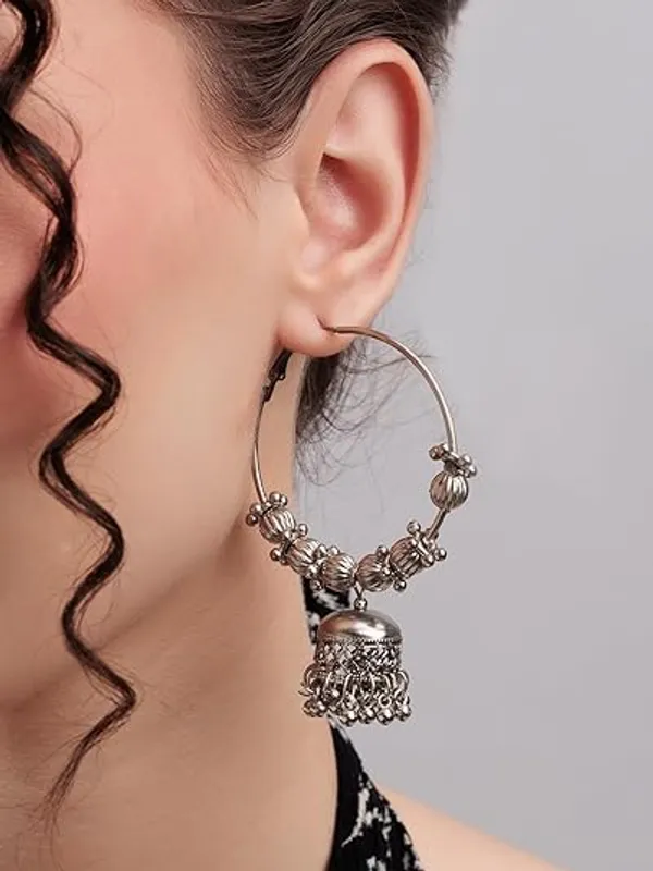 Elegant_Ethnic_Hoop_Earring_For_Women_Traditional_Indian_Festival_And_Casual_Wear_Jewellery