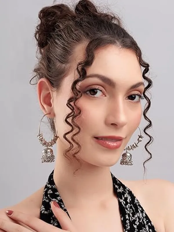 Elegant_Ethnic_Hoop_Earring_For_Women_Traditional_Indian_Festival_And_Casual_Wear_Jewellery