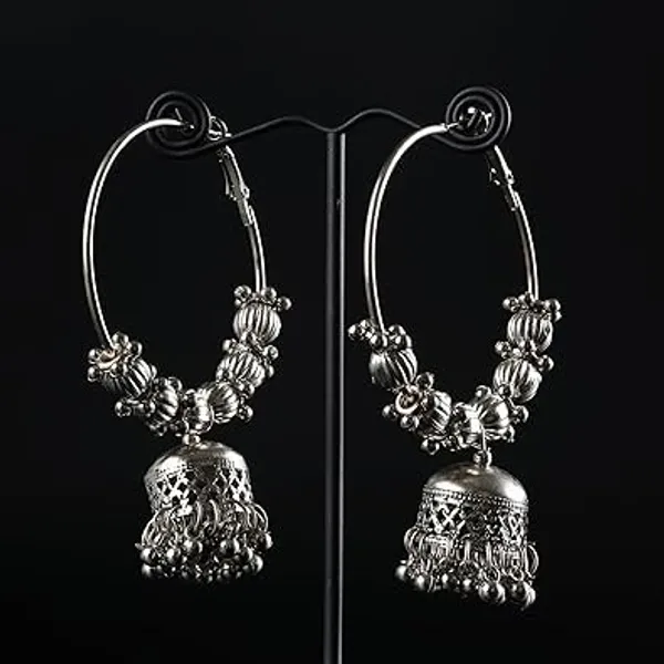 Elegant_Ethnic_Hoop_Earring_For_Women_Traditional_Indian_Festival_And_Casual_Wear_Jewellery