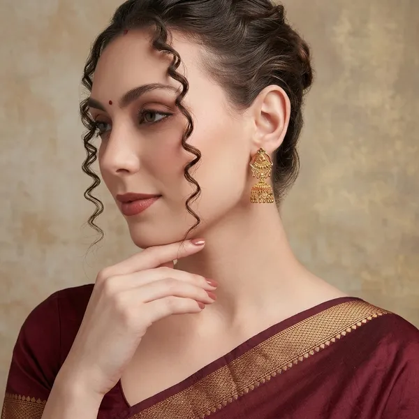 Elegant_Traditional_Indian_Jhumka_Earrings_With_Intricate_Bell_Design_And_Colorful_Accents_For_Women