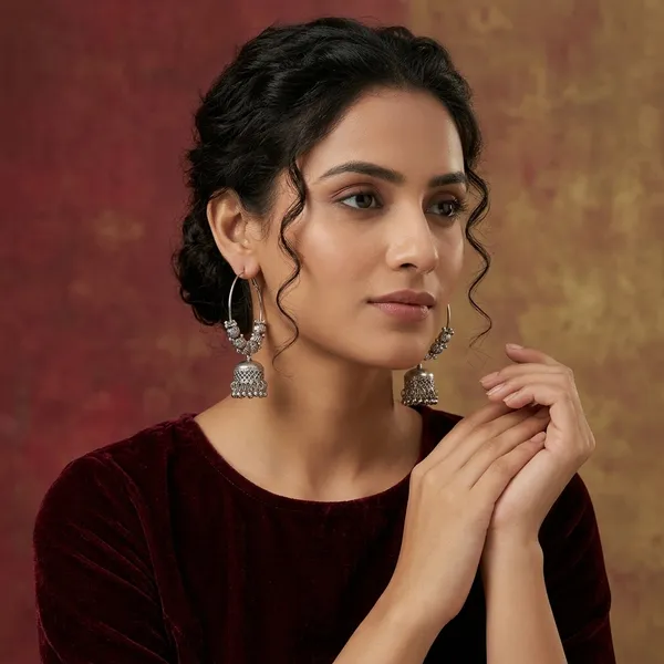 Elegant_Ethnic_Hoop_Earring_For_Women_Traditional_Indian_Festival_And_Casual_Wear_Jewellery
