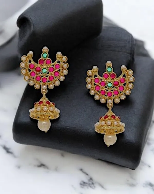 Gold_Brass_Ruby_Studded_Temple_Necklace_Set_For_Women