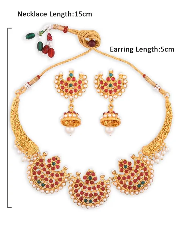 Gold_Brass_Ruby_Studded_Temple_Necklace_Set_For_Women