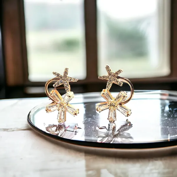 Gold_Brass_Zirconia_Flower_Stud_Earrings_For_Women_Pack_Of_2