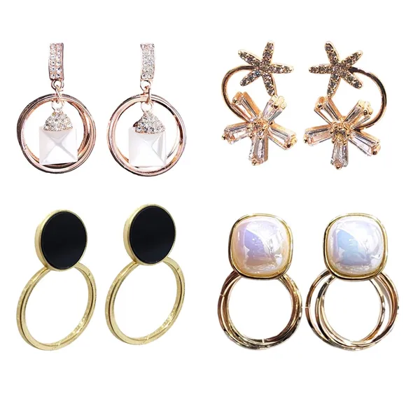 Gold_Alloy_Pearl_Crystal_Geometric_Hoop_Dangle_Earrings_Combo_For_Women_Pack_Of_4
