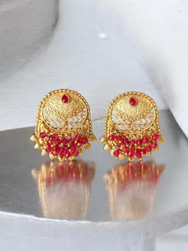 Gold_Brass_Pearl_Beaded_Traditional_Stud_Earrings_For_Women