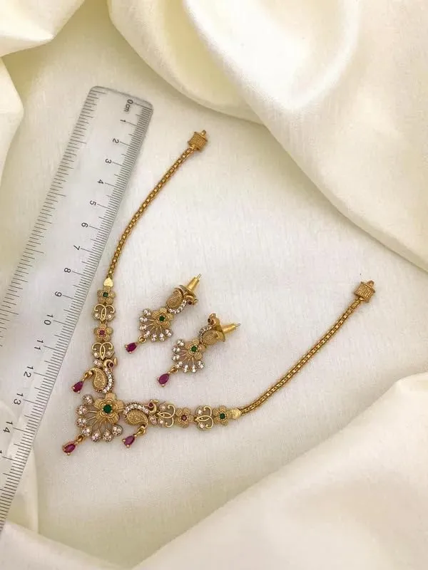 Gold_Alloy_Peacock_American_Diamond_Necklace_Set_For_Women
