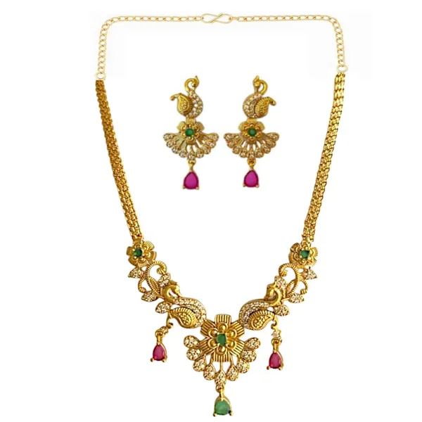 Gold_Alloy_Peacock_American_Diamond_Necklace_Set_For_Women