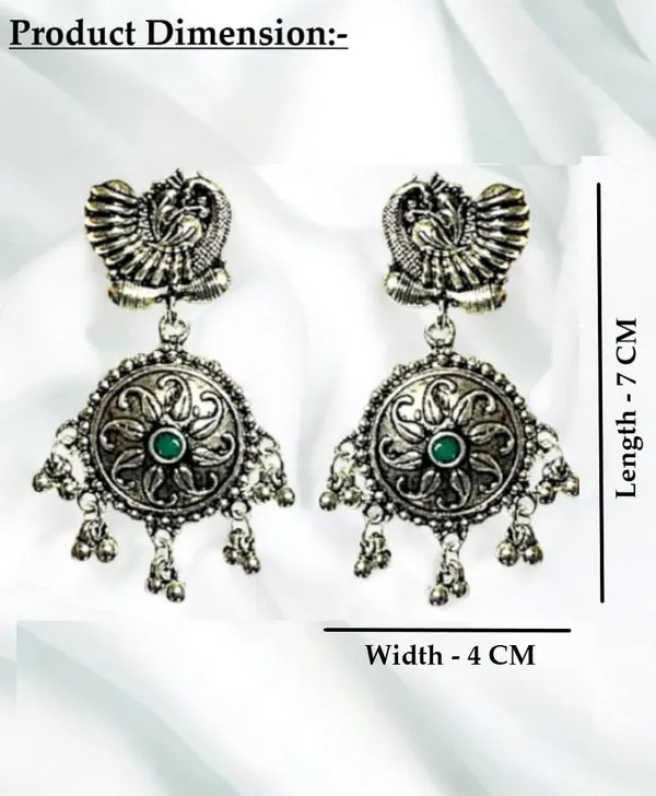 Silver_Alloy_Oxidised_Peacock_Ethnic_Earrings_Set_For_Women_Pack_Of_2