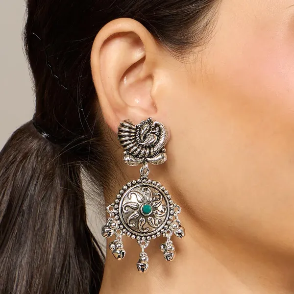 Silver_Alloy_Oxidised_Peacock_Ethnic_Earrings_Set_For_Women_Pack_Of_2