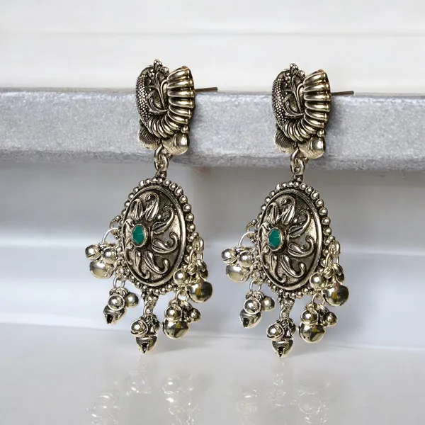 Silver_Alloy_Oxidised_Peacock_Ethnic_Earrings_Set_For_Women_Pack_Of_2