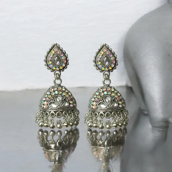 Silver_Alloy_Oxidised_Peacock_Ethnic_Earrings_Set_For_Women_Pack_Of_2