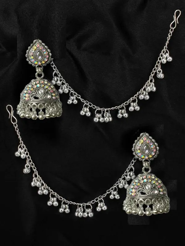 Silver_Alloy_Oxidised_Peacock_Ethnic_Earrings_Set_For_Women_Pack_Of_2