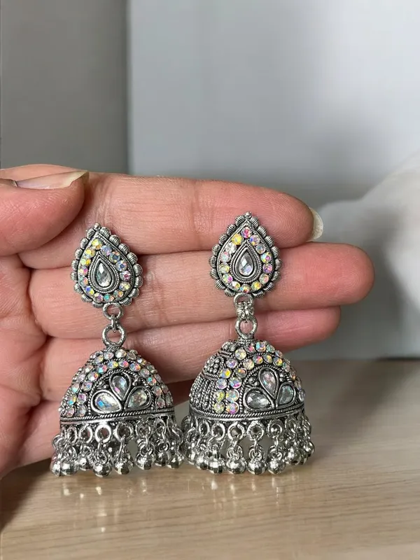 Silver_Alloy_Oxidised_Peacock_Ethnic_Earrings_Set_For_Women_Pack_Of_2