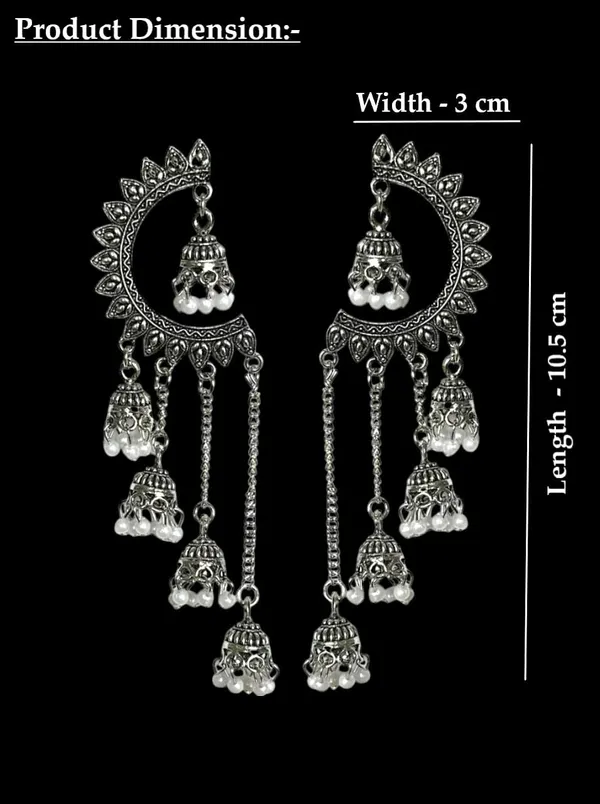 Silver_Alloy_Oxidised_Long_Tassel_Jhumki_Earrings_For_Women
