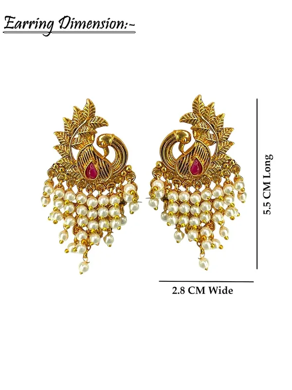 Gold_Brass_Peacock_Pearl_Stud_Earrings_For_Women