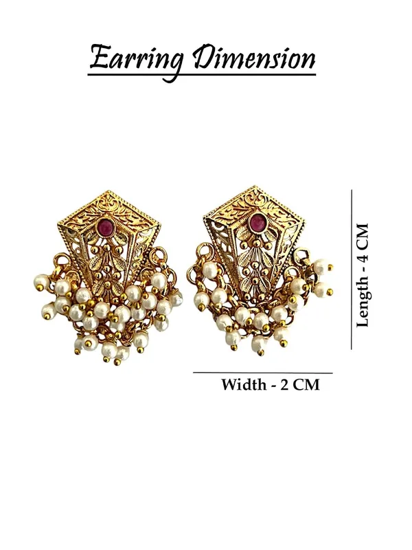 Gold_Brass_Pearl_Beaded_Stud_Earrings_For_Women