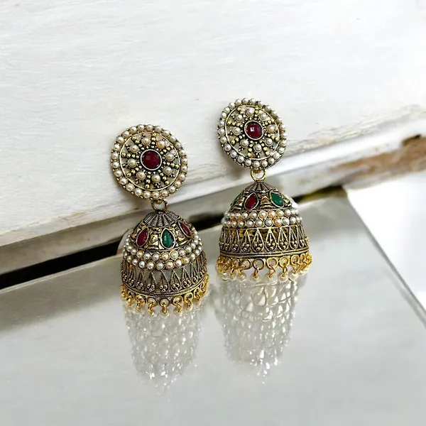 Gold_Brass_Pearl_Studded_Jhumka_Earrings_For_Women_Pack_Of_2