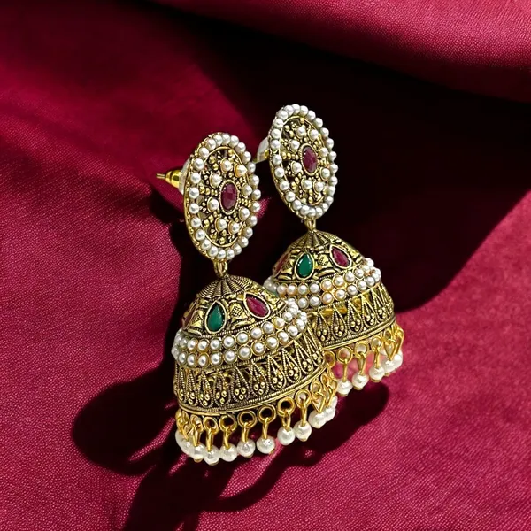 Gold_Brass_Pearl_Studded_Jhumka_Earrings_For_Women_Pack_Of_2