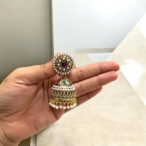 Gold_Brass_Pearl_Studded_Jhumka_Earrings_For_Women_Pack_Of_2