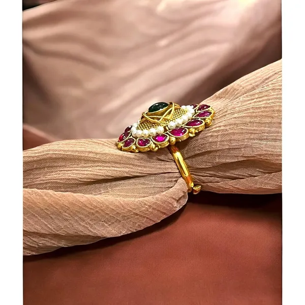 Gold_Brass_Traditional_Adjustable_Finger_Ring_For_Women