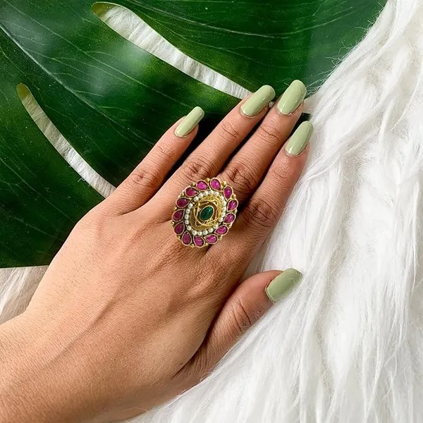Gold_Brass_Traditional_Adjustable_Finger_Ring_For_Women