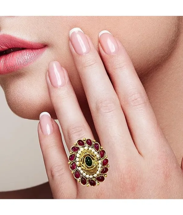 Gold_Brass_Traditional_Adjustable_Finger_Ring_For_Women