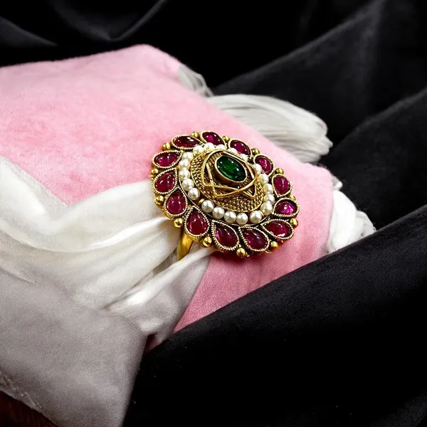 Gold_Brass_Traditional_Adjustable_Finger_Ring_For_Women